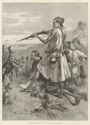 Riff-Stammesangehörige belästigen die spanischen Truppen in Melilla